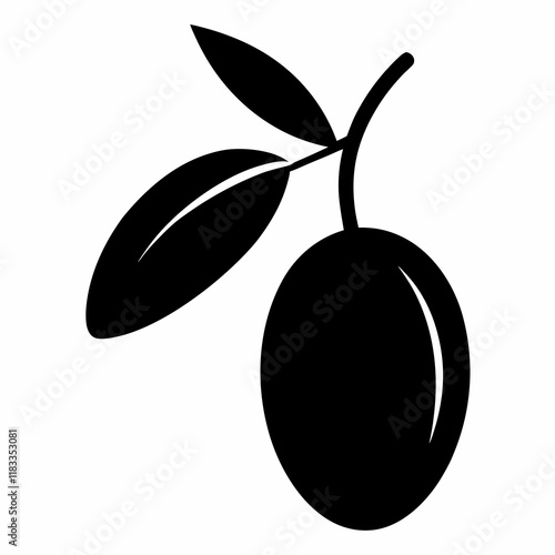 Sleek Olive Silhouette Vector Graphic