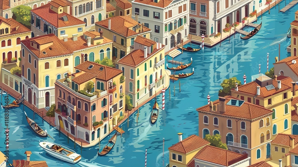Obraz premium Venice canal pattern wallpaper