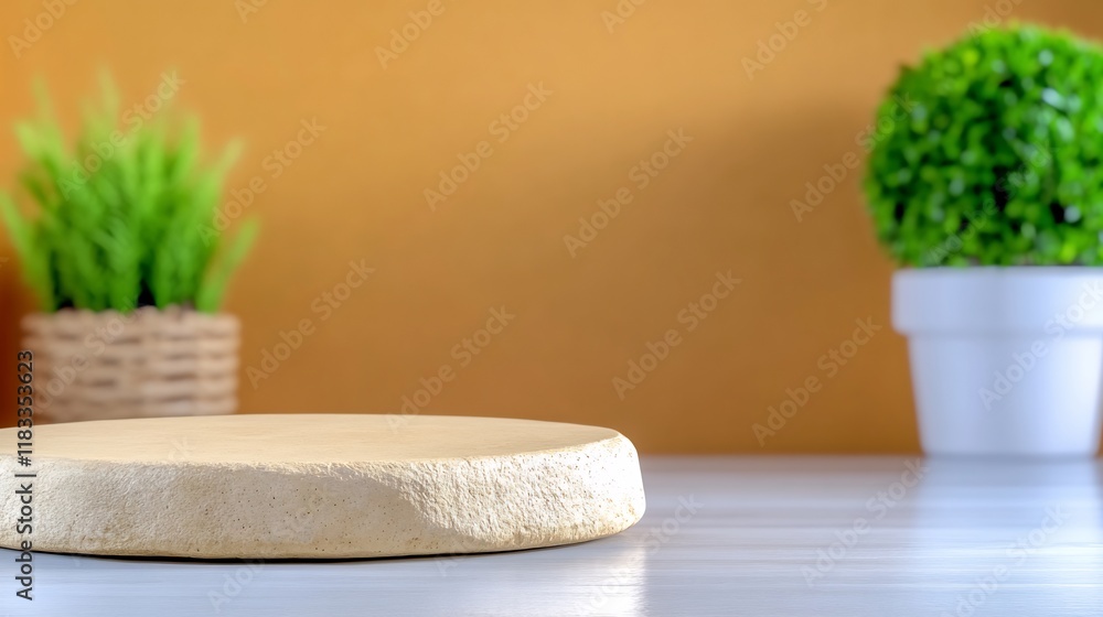 Close-up Photo: Elegant Stone Mockup Product Display on Modern Tabletop. AI Generated Close-up Photo: Elegant Stone Mockup Product Display on Modern Tabletop. AI Generated