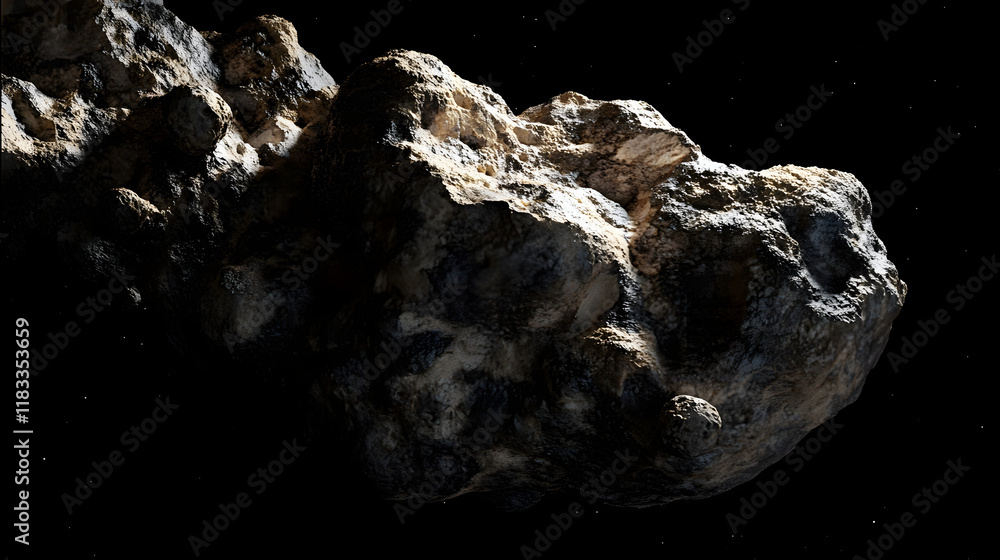 Fototapeta premium Asteroids in Space,3D illustration