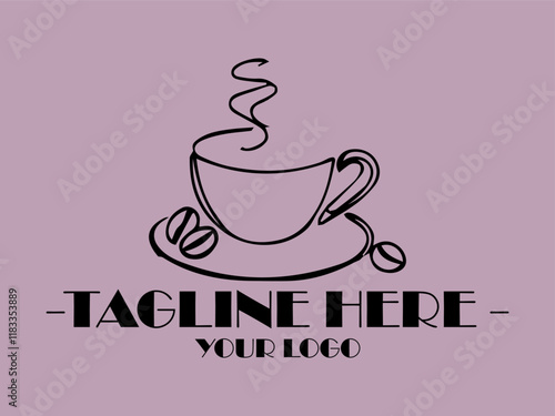 background illustration vector Steaming hot cup on saucer, perfect for coffee shop menus, social media posts, cozy lifestyle blogs, and food and beverage presentations