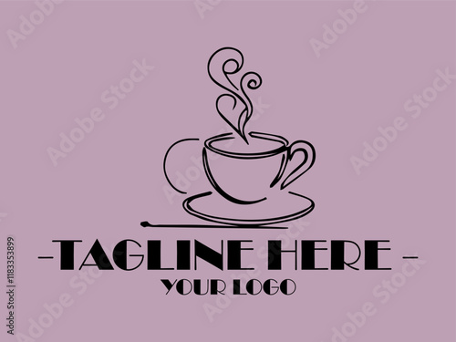 background illustration vector Steaming hot cup on saucer, perfect for coffee shop menus, social media posts, cozy lifestyle blogs, and food and beverage presentations