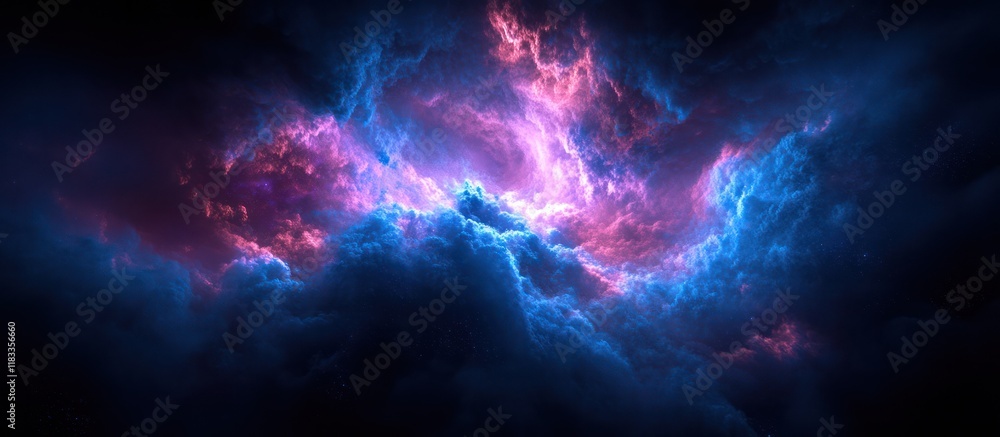 Fototapeta premium Cosmic Nebula Cloudscape, Digital Art