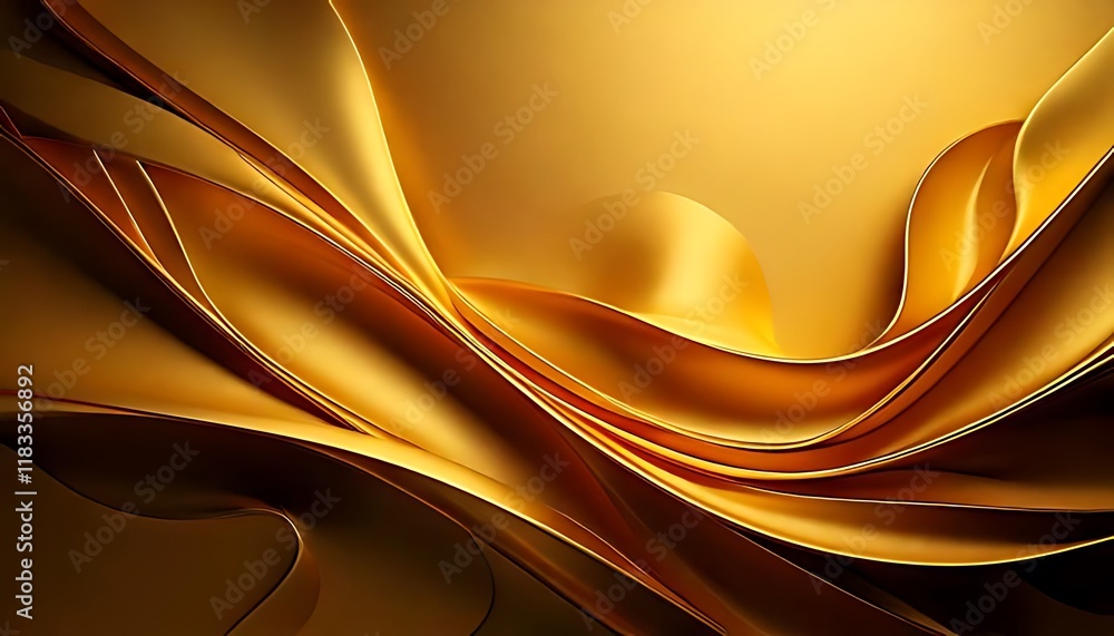 Obraz premium Golden, flowing fabric creates an abstract, elegant, and rich, dimensional background.