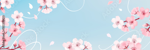 桜の背景_水色