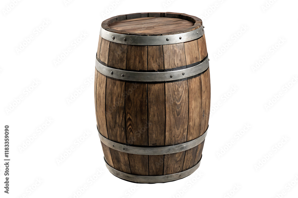 wooden barrel isolated on a transparent background PNG.AI GENERATED wooden barrel isolated on a transparent background PNG.AI GENERATED
