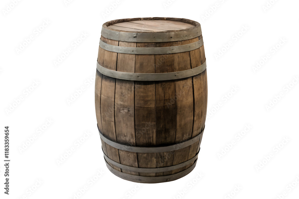 wooden barrel isolated on a transparent background PNG.AI GENERATED wooden barrel isolated on a transparent background PNG.AI GENERATED