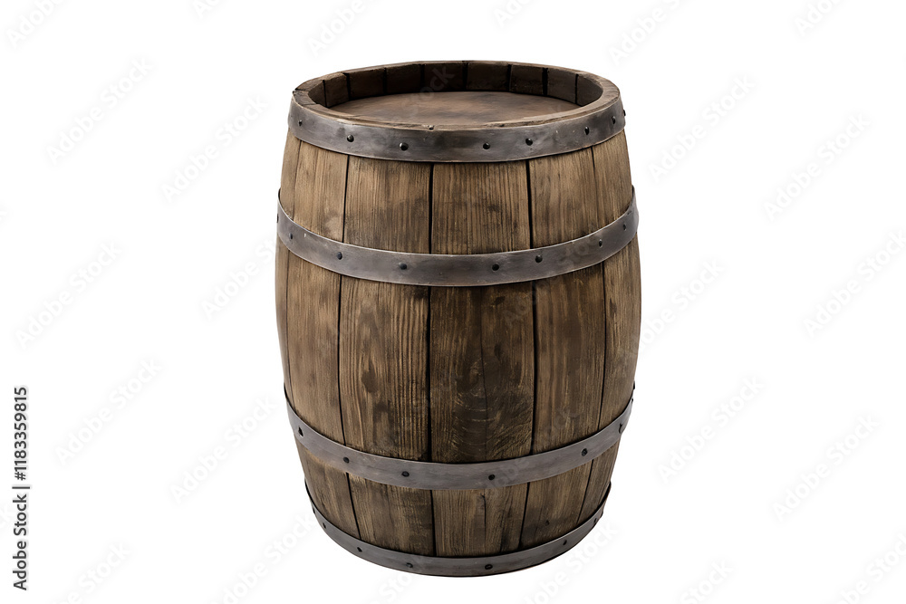wooden barrel isolated on a transparent background PNG.AI GENERATED wooden barrel isolated on a transparent background PNG.AI GENERATED