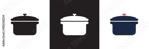 Pressure cooker icon .  isolated on white and black background. vector illustration. EPS 10