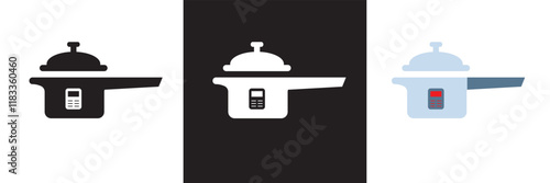 Pressure cooker icon .  isolated on white and black background. vector illustration. EPS 10