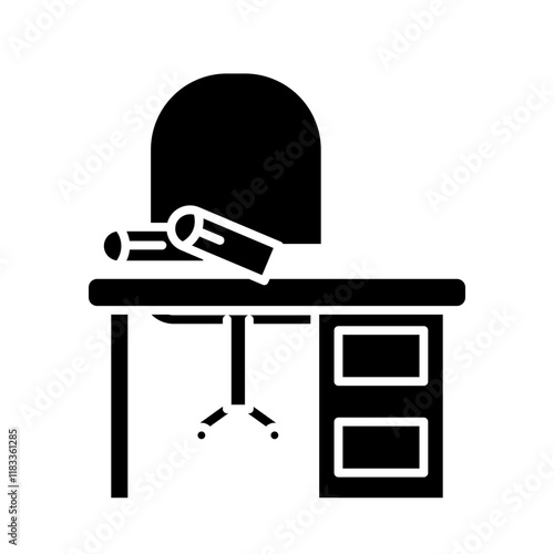 teacher desk glyph icon