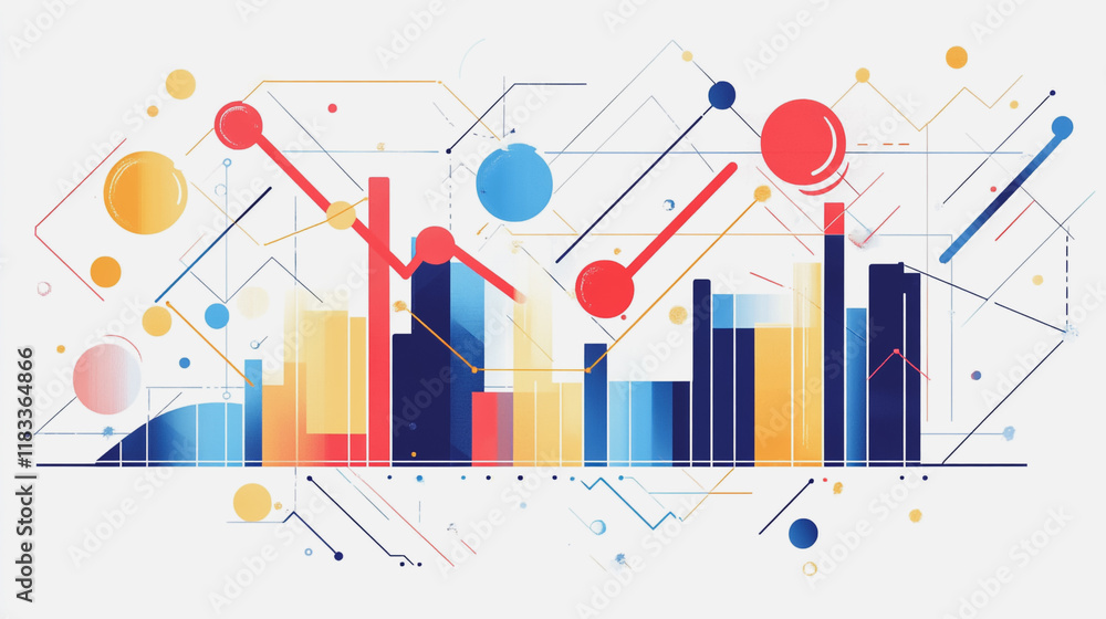 Abstract white background with Colorful charts and graphs with statistics to innovative analyze business potential and forecast future development of companies growth. Abstract white background with Colorful charts and graphs with statistics to innovative analyze business potential and forecast future development of companies growth.
