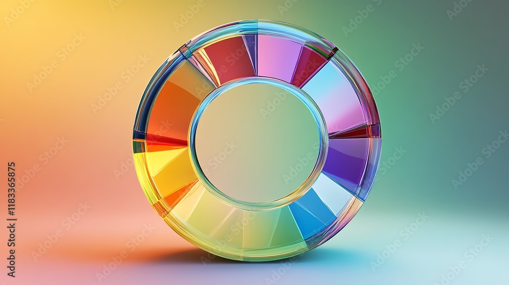 Abstract Colorful Glass Wheel Design: A Vibrant Circular Spectrum Abstract Colorful Glass Wheel Design: A Vibrant Circular Spectrum