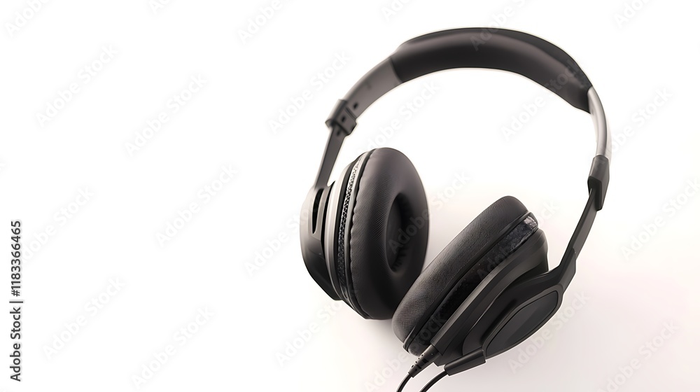 A pair of headphones with a black headband A pair of headphones with a black headband