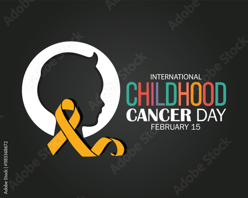 International Childhood Cancer day (ICCD) is observed every year on February 15, to raise awareness, and to express support for children and adolescents with cancer. Vector illustration