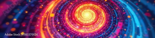 Swirling colours in a mesmerizing spiral shape, colourful, hypnotic, abstract photo