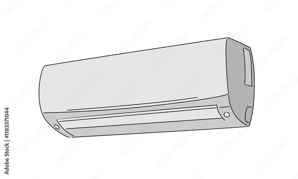 line art color of air conditioner illustration line art color of air conditioner illustration