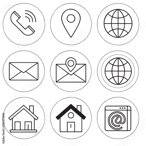 Call Icon, Email Icon, Home Icon, Map Icon, Web Icon