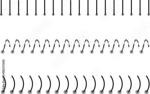Notebook spring vector set.