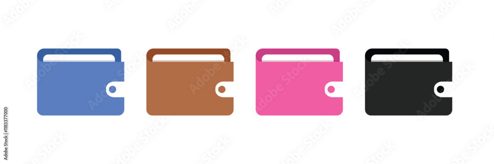 Wallet icon set. Payment or saving money symbol isolated on white background Wallet icon set. Payment or saving money symbol isolated on white background