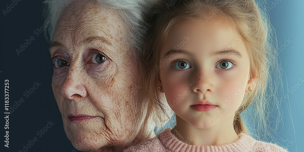 Generations Apart: An Older Woman and a Young Girl Enjoying a Day Out Together in the Park. Generations Apart: An Older Woman and a Young Girl Enjoying a Day Out Together in the Park.