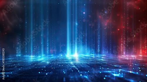 blue light beams and space background with a red background, trance compilation cd