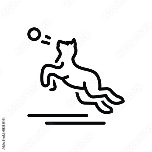 Blackline icon for playing with dog