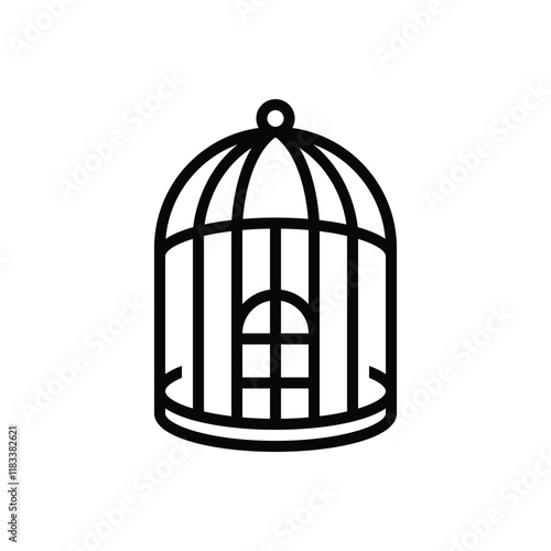 Blackline icon for bird cage