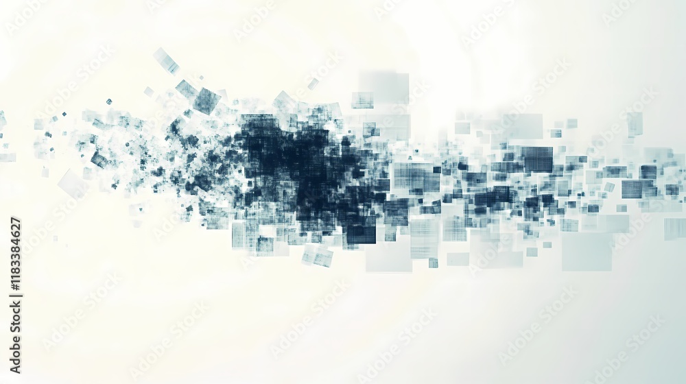 Fototapeta premium Abstract Digital Background Featuring Shimmering Pixels and Light Flare Creating a Dynamic Sense of Movement and Technological Innovation in a Contemporary Style