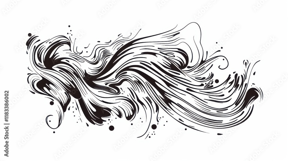 Decorative Elements in the Form of Abstract Doodle Shapes