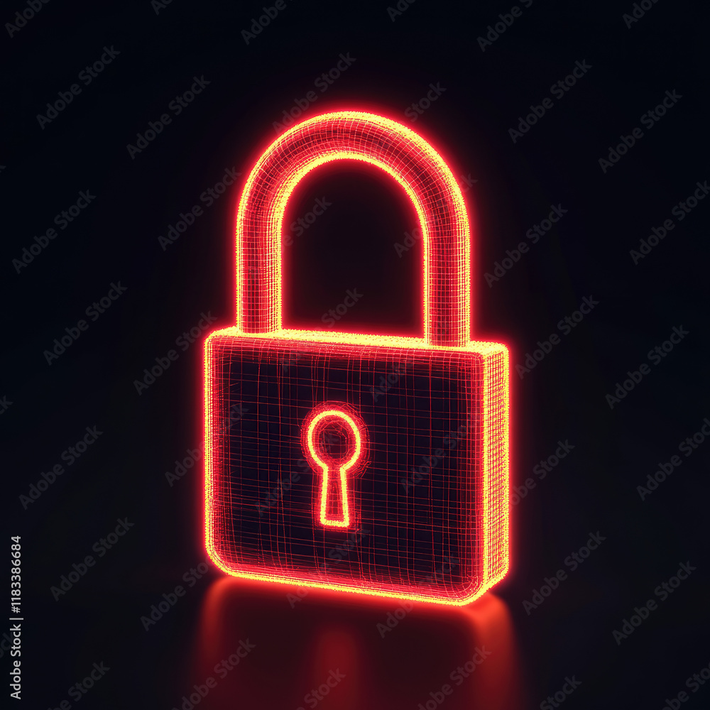 A glowing digital padlock symbolizing security and protection in a modern, tech-inspired design. A glowing digital padlock symbolizing security and protection in a modern, tech-inspired design.