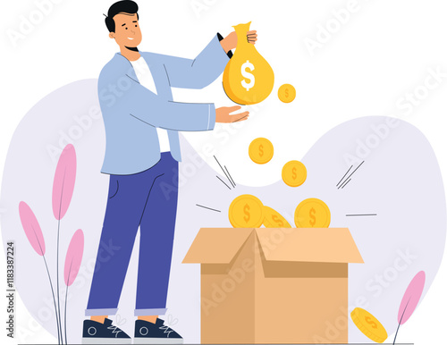 Creative save money illustration for budgeting tips with simple, practical advice.