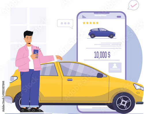 Effortless online car shopping illustrated for digital buyers seeking convenience and ease.