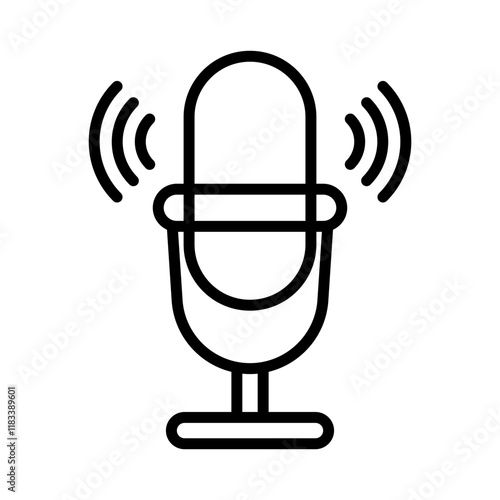 Icon representing a microphone and sound.