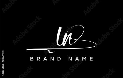 LN letter beauty handwriting vector logo.