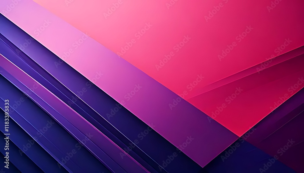 Obraz premium Diagonal pink and purple shapes form a modern abstract design.