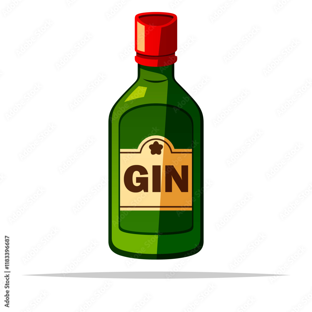 Gin bottle vector isolated illustration Gin bottle vector isolated illustration