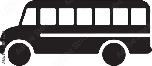 School bus shillouitte vector on white background.