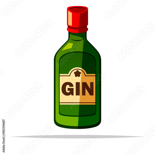 Gin bottle vector isolated illustration