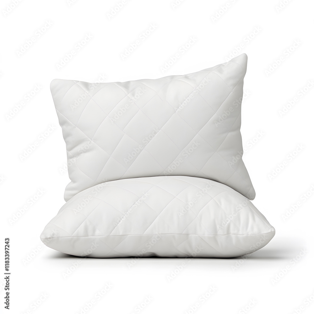 Soft white pillows with subtle quilted design, perfect for comfort Soft white pillows with subtle quilted design, perfect for comfort