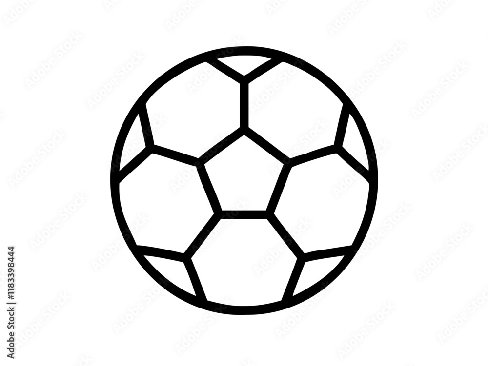 soccer ball, simple black and white illustration, geometric pattern, hexagons and pentagons, iconic sports equipment, minimalist design, clean lines, spherical shape, classic football, vector graphic soccer ball, simple black and white illustration, geometric pattern, hexagons and pentagons, iconic sports equipment, minimalist design, clean lines, spherical shape, classic football, vector graphic