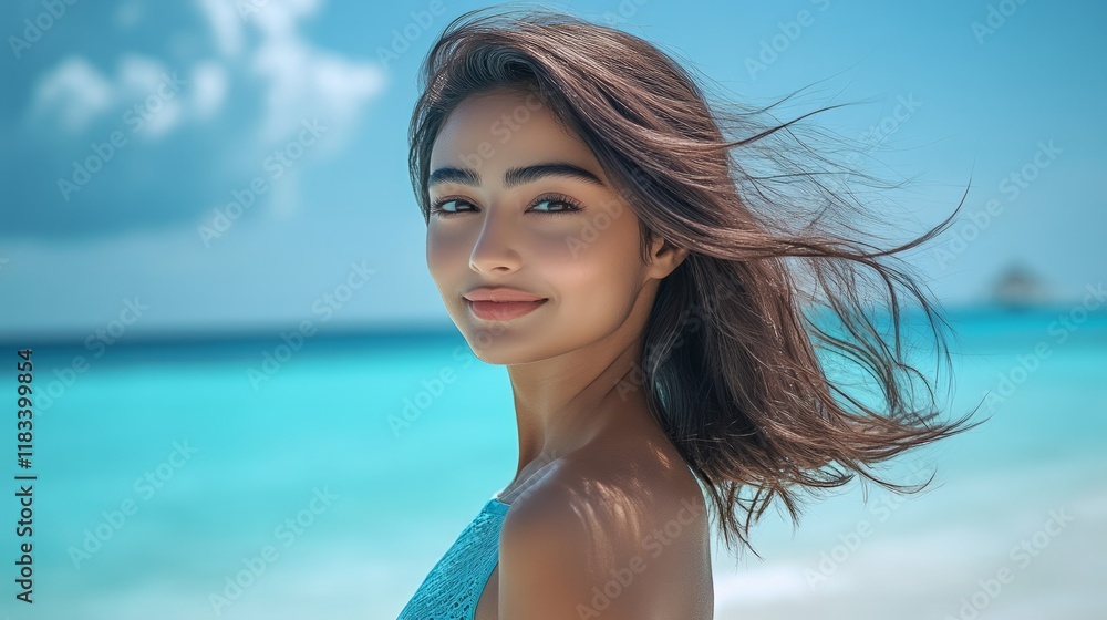An extremely beautiful and attractive woman on the beach An extremely beautiful and attractive woman on the beach