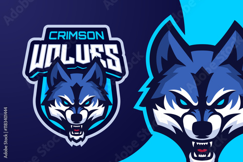 Angry Wolf Mascot Character Logo for Esport Team or Game Tournament
