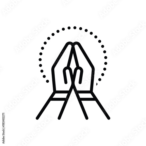 Black line icon for gratitude