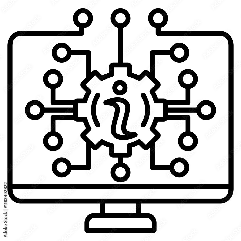 information technology single icon information technology single icon
