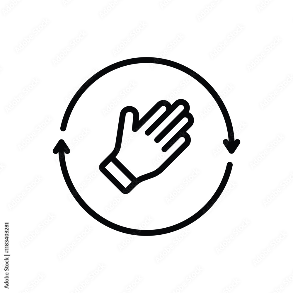 Fototapeta premium Black line icon for rotate