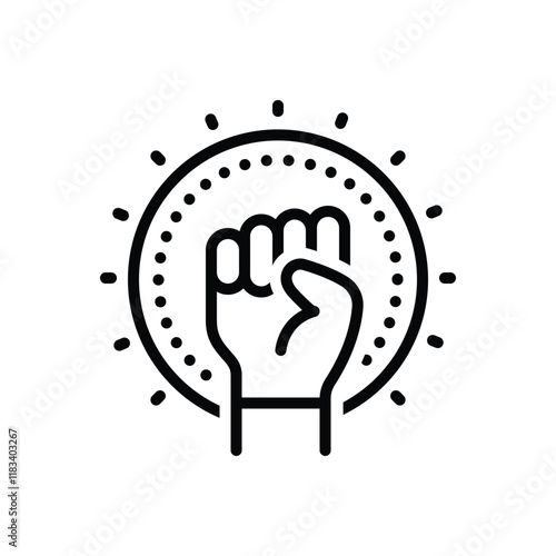 Black line icon for revolt