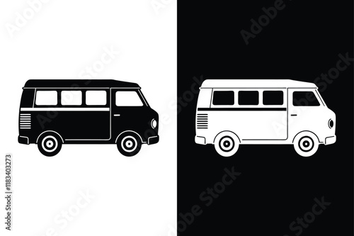 Stylish Delivery Bus Icon. Perfect for Logistics and Transport