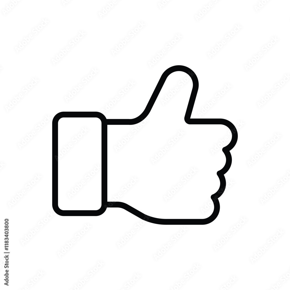 Black line icon for thumb up Black line icon for thumb up