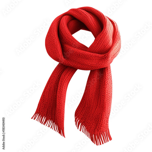 red scarf isolated on white.